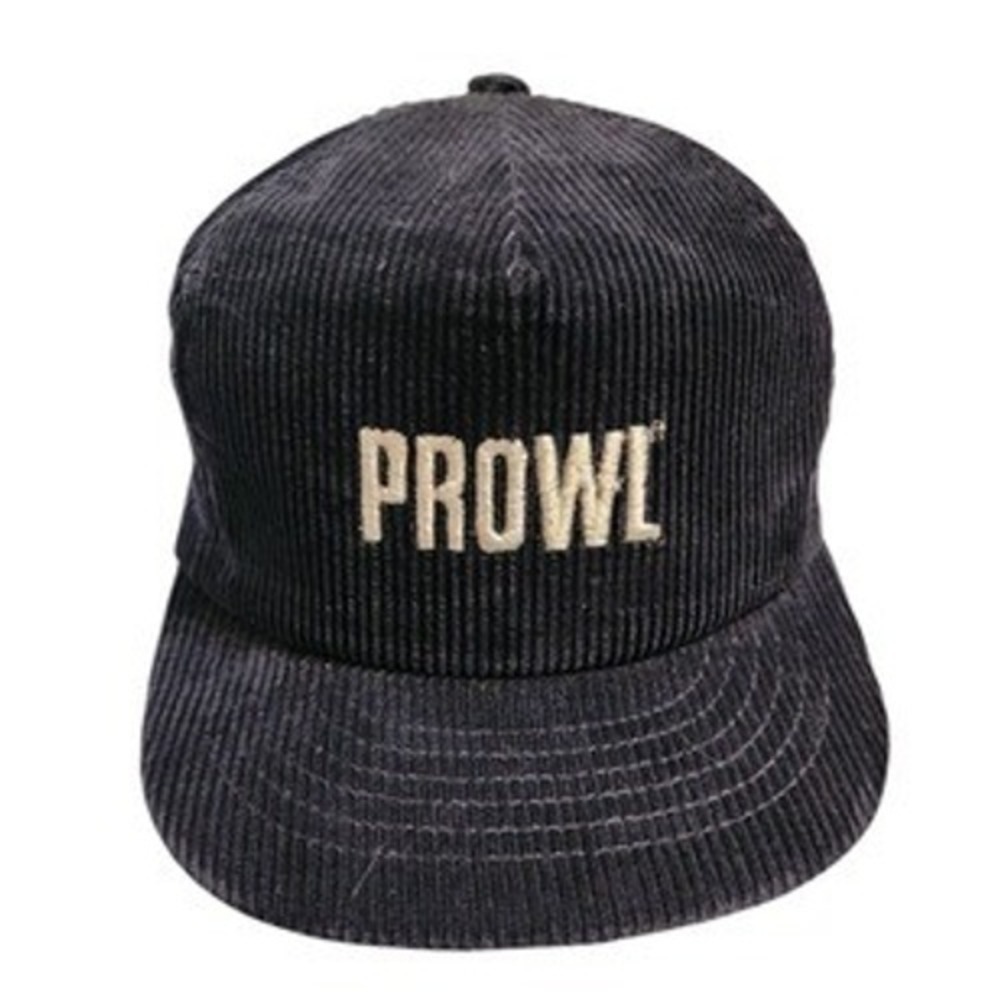 Vintage Prowl Corduroy Snapback Hat Swingster Made in USA Navy Black Cap